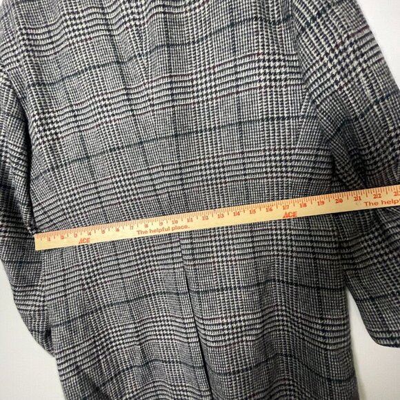 Vtg J. Crew Plaid‎ Blazer Men's 40R Gray Sport Coat 100% Wool Jacket Career USA - Picture 3 of 13